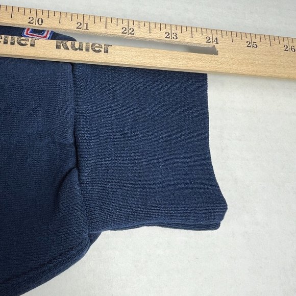 VTG Notre Dame Fightin Irish Sweatshirt Large Blue Faded Plaid Logo Crewneck - Picture 12 of 15